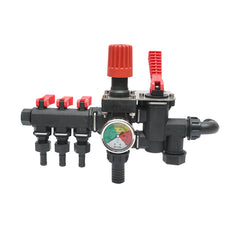 PERMETEZŐ SZAKASZOLÓ, 3 SZELEPES, MANOMÉTERREL