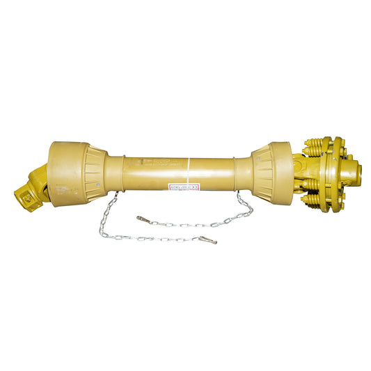 Kardántengely 850 mm, T5, kéttárcsás kuplunggal, kereszt 30,2x80 mm, háromszög alakú csővel, 1 3/8" Z=6