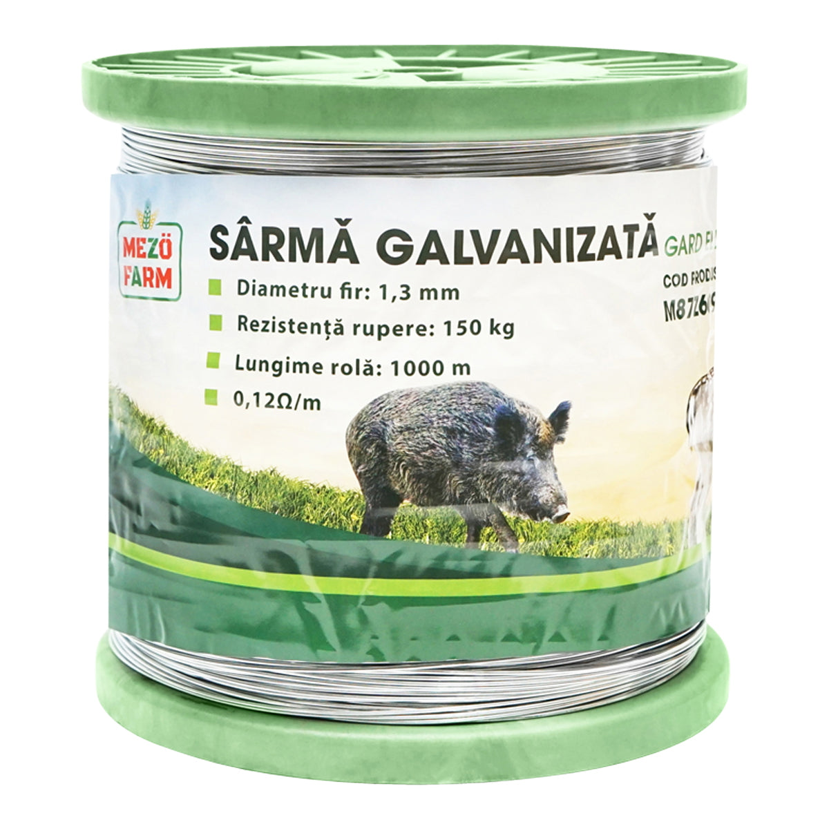 Horganyzott drót elektromos kerítéshez, 1,3 mm × 1000 m, Mezofarm