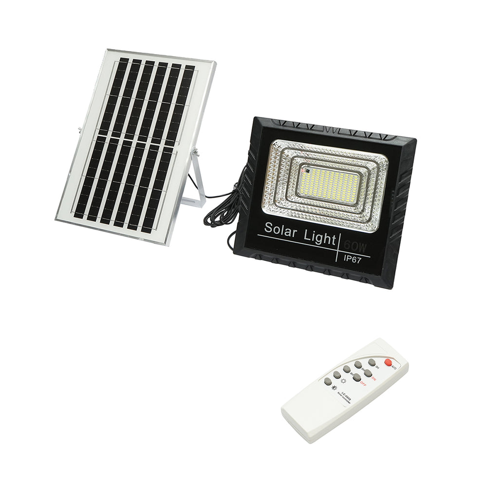 Led-es reflektor lámpa 60W, 10W-os napelemmel, 1200mah akkumulátorral és távirányítóval ip67 BRECKNER GERMANY