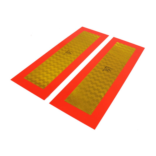 Fényvisszaverő lemez, téglalap alakú, utánfutóhoz, szett, méret: 595x195 mm