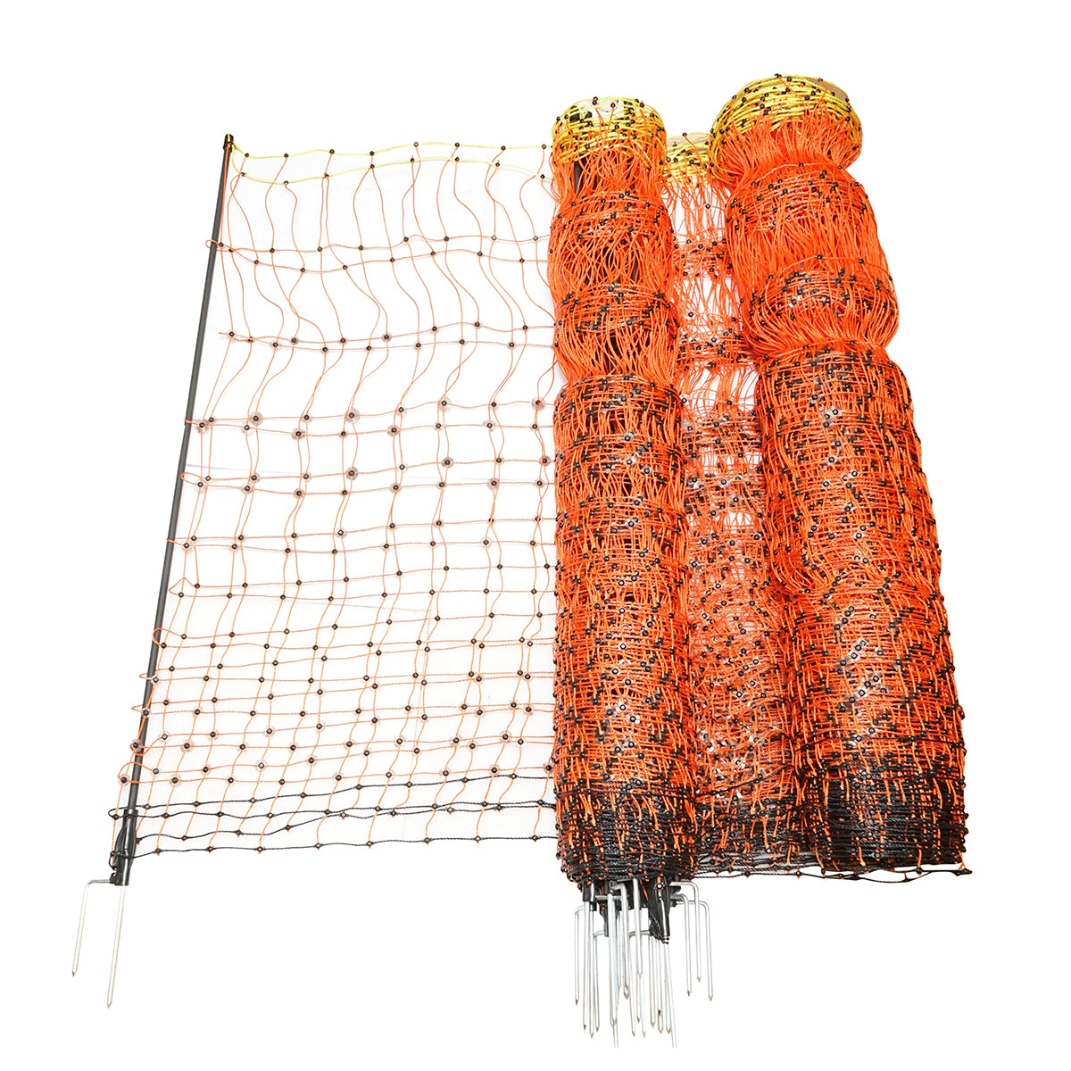 Elektromos kerítésháló, 120 cm × 50 m, dupla lábbal, ellenállás 0,2 Ohm/m, Breckner Germany