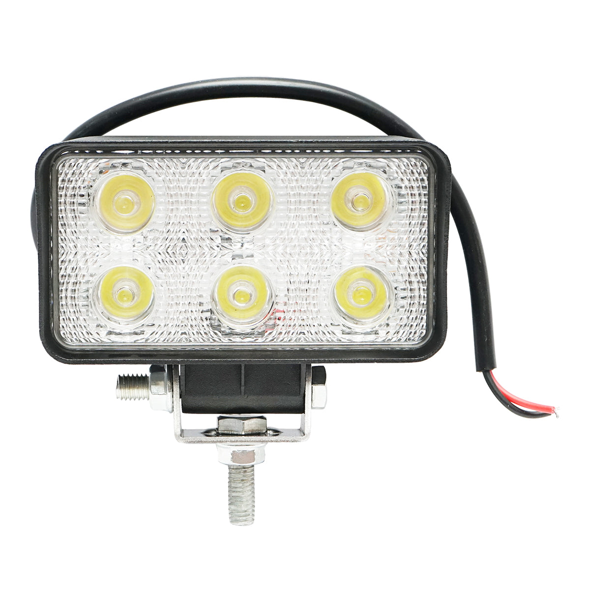 Lámpa, 6 LED-del, 10–60V, 18W, 60° sugárzási szög, négyzetes kivitel