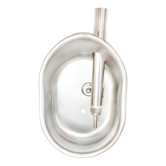 Rozsdamentes acél itató, kis méretű, függőleges, malacok számára, 210×155×100 mm