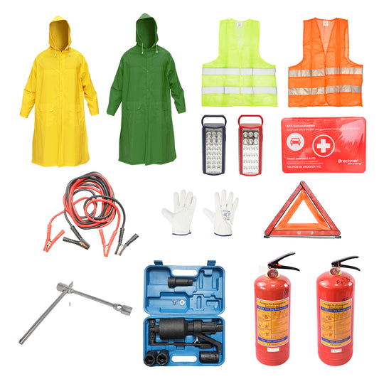 Gépjármű biztonsági készlet, 15 részes, teherautókhoz és kishaszonjárművekhez, jogszabály szerint