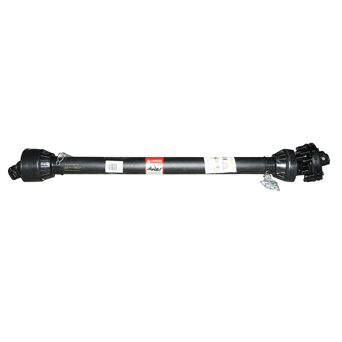 Kardántengely 1500 mm, T5, kéttárcsás kuplunggal, kereszt 30,2x80 mm, háromszög alakú csővel, 1 3/8" Z=6