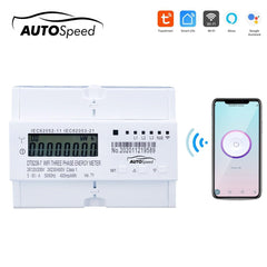 Okos villanyóra 3-fázisú 380V, 80a, dts238-7 WIFI kompatibilis a tuya, smart life, intelligens energia- és teljesítménymérővel autospeed