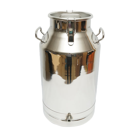 Rozsdamentes acél tejtartály fedéllel és csappal, 40 L, tehénfejő géphez, Breckner Germany