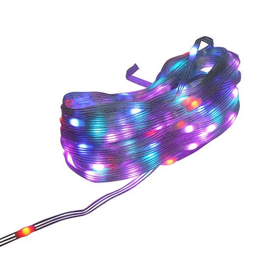 LED szalag smart, 2W/m, 5V, távirányítóval, zenevezérléssel, Bluetooth, applikációval, USB, 15 m, RGB+IC, IP68, Breckner Germany