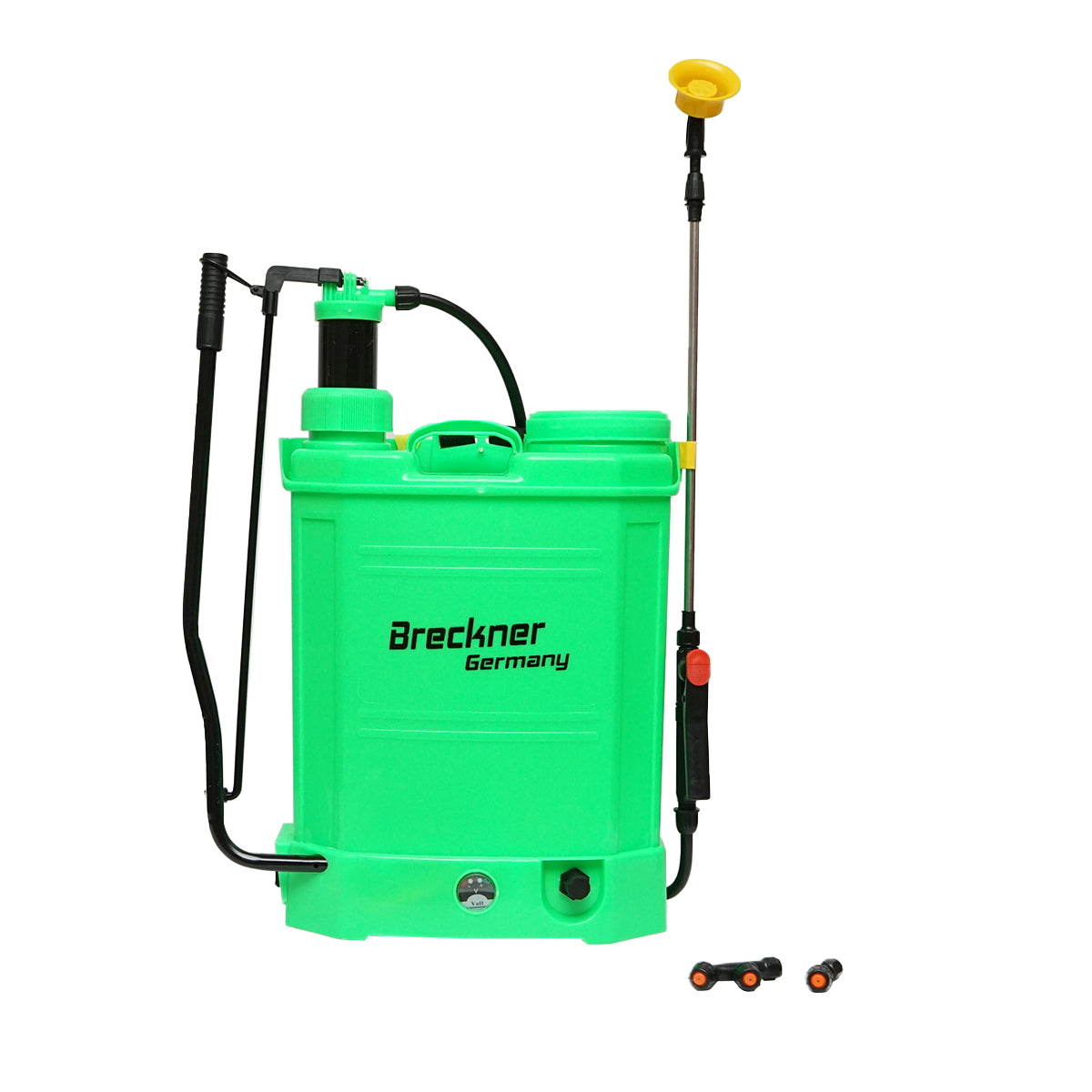 Permetezőgép (vermorel) 2 az 1-ben, kézi és elektromos, 16L tartállyal, 12V 8Ah akkumulátor, 3.1 l/perc áramlás, Breckner Germany
