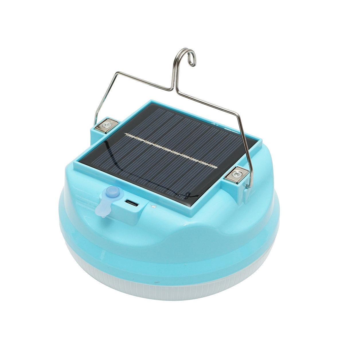 LED lámpa 300W, napelemmel és 2400 mAh akkumulátorral, kék
