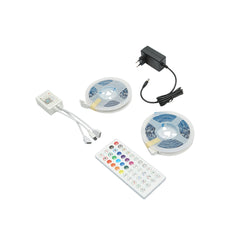 LED SZALAG SMART, 2X5 M, 12V, TÁVIRÁNYÍTÓVAL, HANGVEZÉRLÉSSEL, BLUETOOTH, APPLIKÁCIÓVAL, USB, 10 M, RGB, BRECKNER GERMANY
