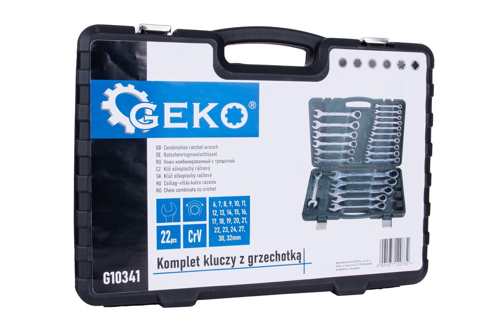 KOMBINÁLT RACSNIS KULCSKÉSZLET  6-32 MM 22 DB GEKO