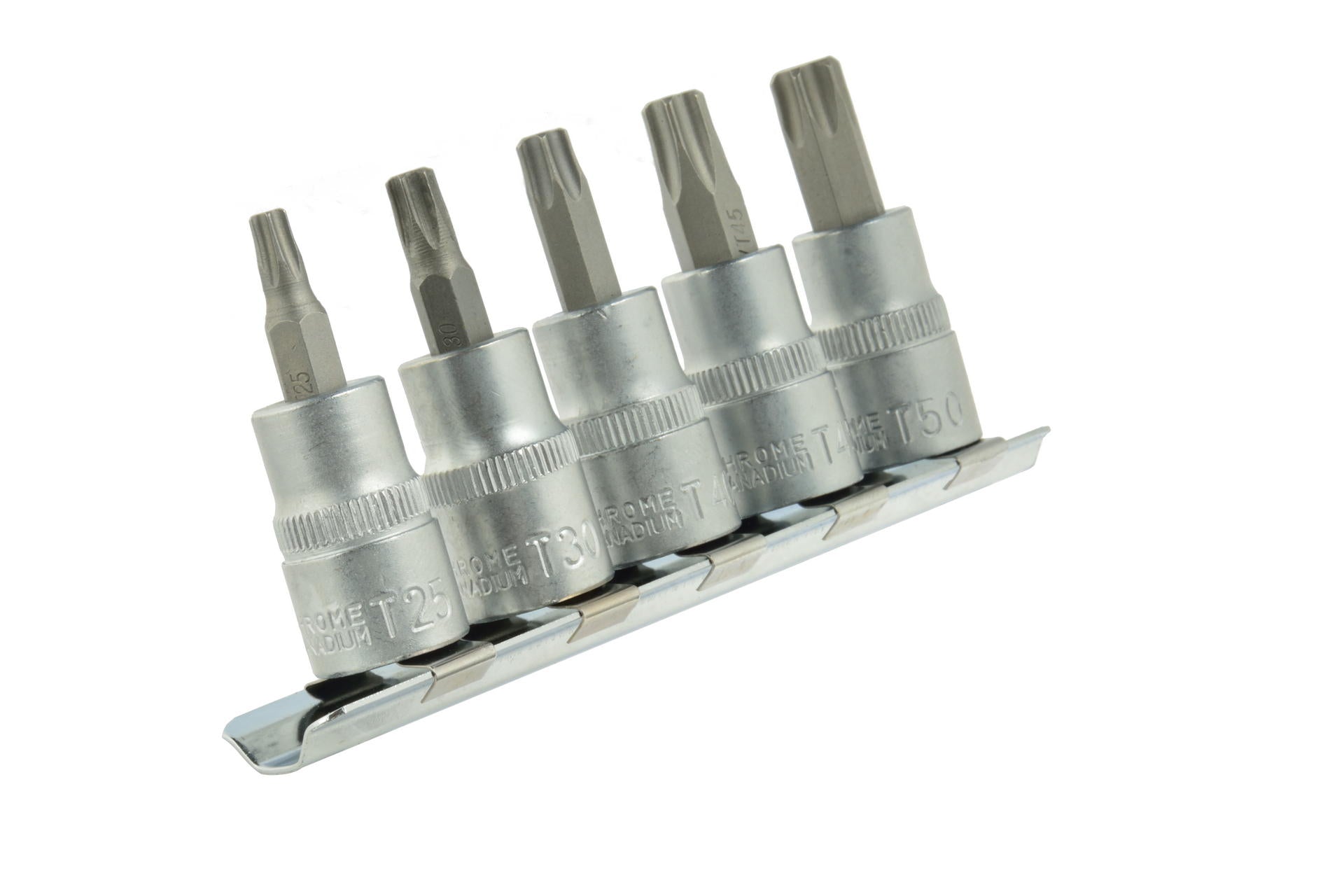 TORX BIT KULCS KÉSZLET T25–T50 3/8" CrV 5 DB GEKO