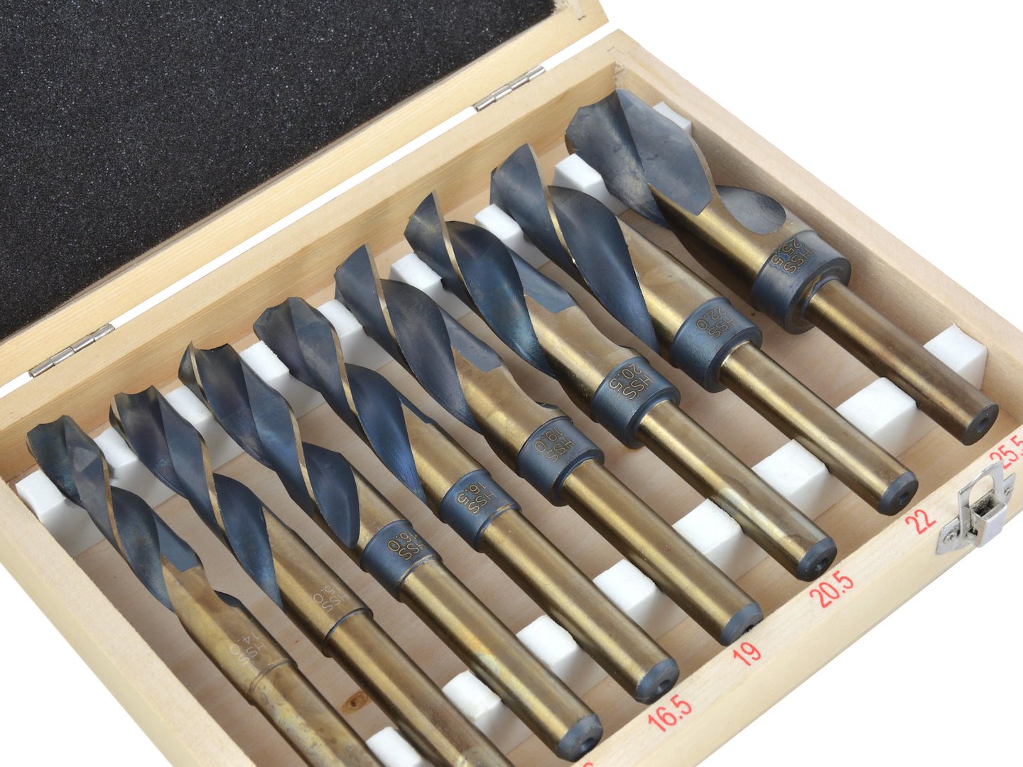 FÚRÓSZÁR KÉSZLET HSS-CO 5% KOBALT 14–25,5 MM, 1/2", 8 DB GEKO