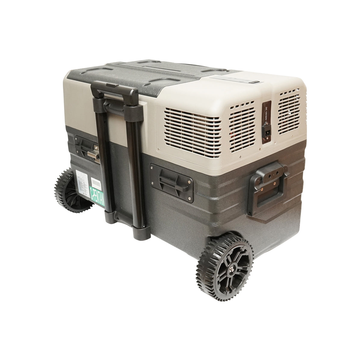 Autós hűtőszekrény trolly kivitelben, kompresszorral, 60W, 42L kapacitás, 12–24V, hűtési tartomány: -20 °C – +20 °C