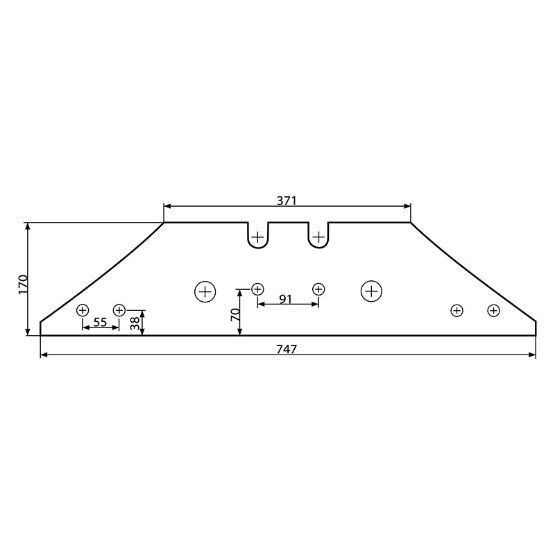 Hosszú kopólemez 73609 Kverneland 170x747 mm