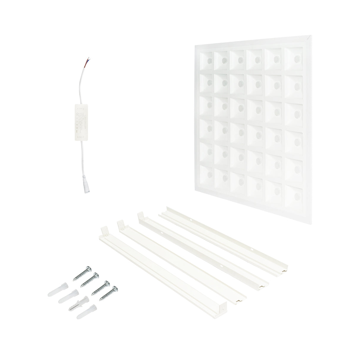 Slim LED panel 48W, 220V, IP20, 600x600x43 mm, felületre vagy álmennyezetbe szerelhető, beépített driverrel, Breckner Germany