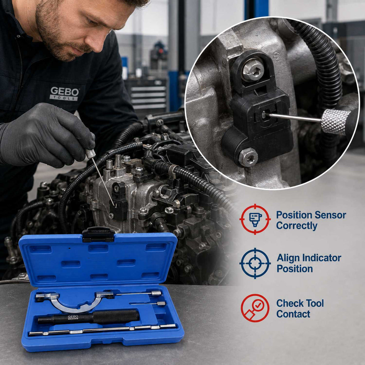Vezérlésrögzítő készlet OPEL 1.0 1.2 1.4 12V GEBO TOOLS