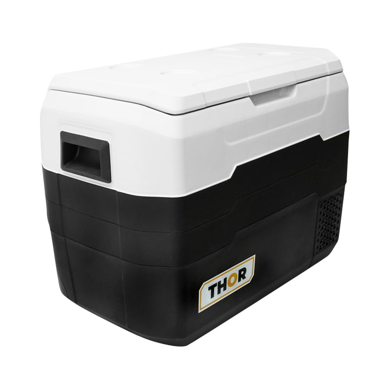 Autós hűtőszekrény, 40L, 12–24V, 55W, kompresszoros, 640x360x475 mm, hűtési tartomány: -20 °C – +10 °C, Thor