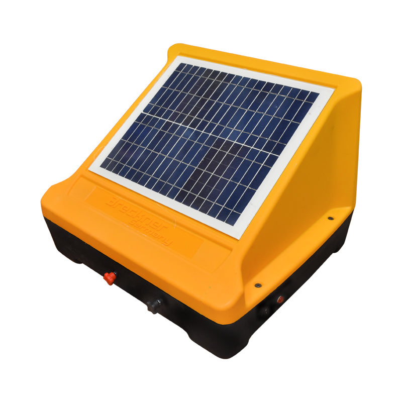 Impulzusgenerátor elektromos kerítéshez, 12 V, 4 Joule, 40 km hatótáv, 20 W napelemmel és 12 V / 12 Ah akkumulátorral, Breckner Germany