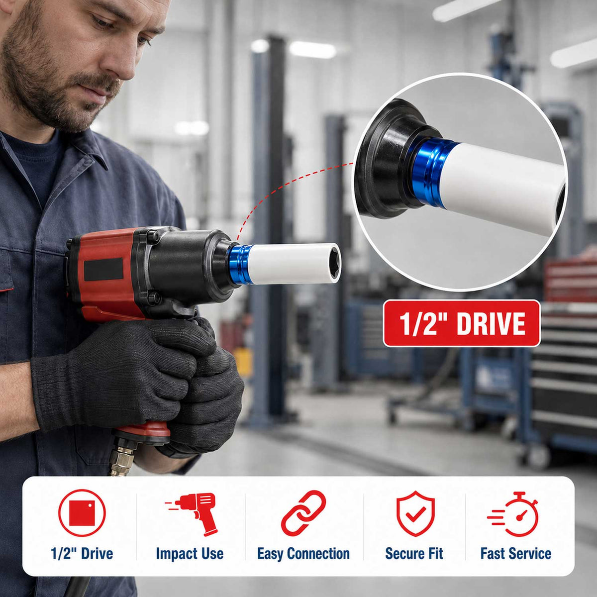 4 db dugókulcs készlet könnyűfém keréktárcsákhoz 1/2 17-22mm GEBO TOOLS