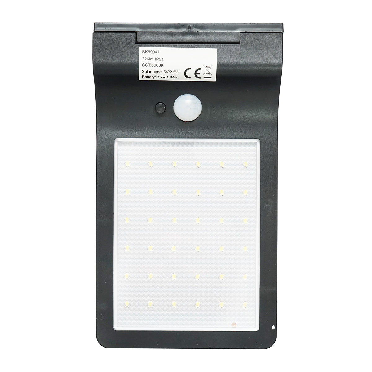 Napelemes LED lámpa 326 lm, 2.5W / 6V napelemmel, 3.7V / 1.8 Ah akkumulátorral és alkonykapcsolóval, IP54, Breckner Germany