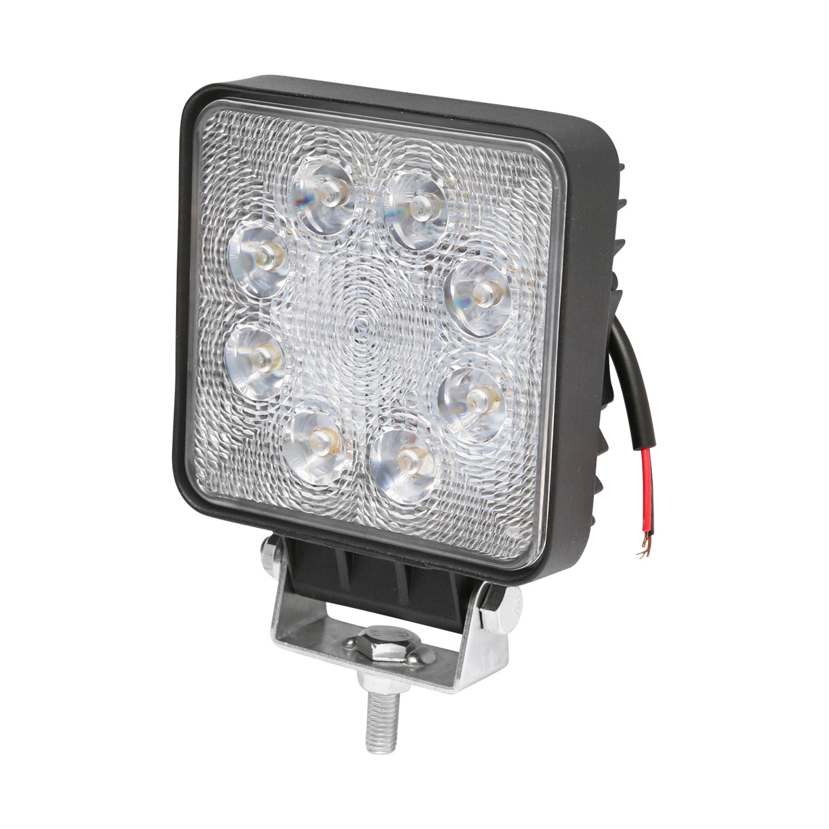 Lámpa, 8 LED-del, 10–60V, 24W, 60° sugárzási szög, négyzetes kivitel