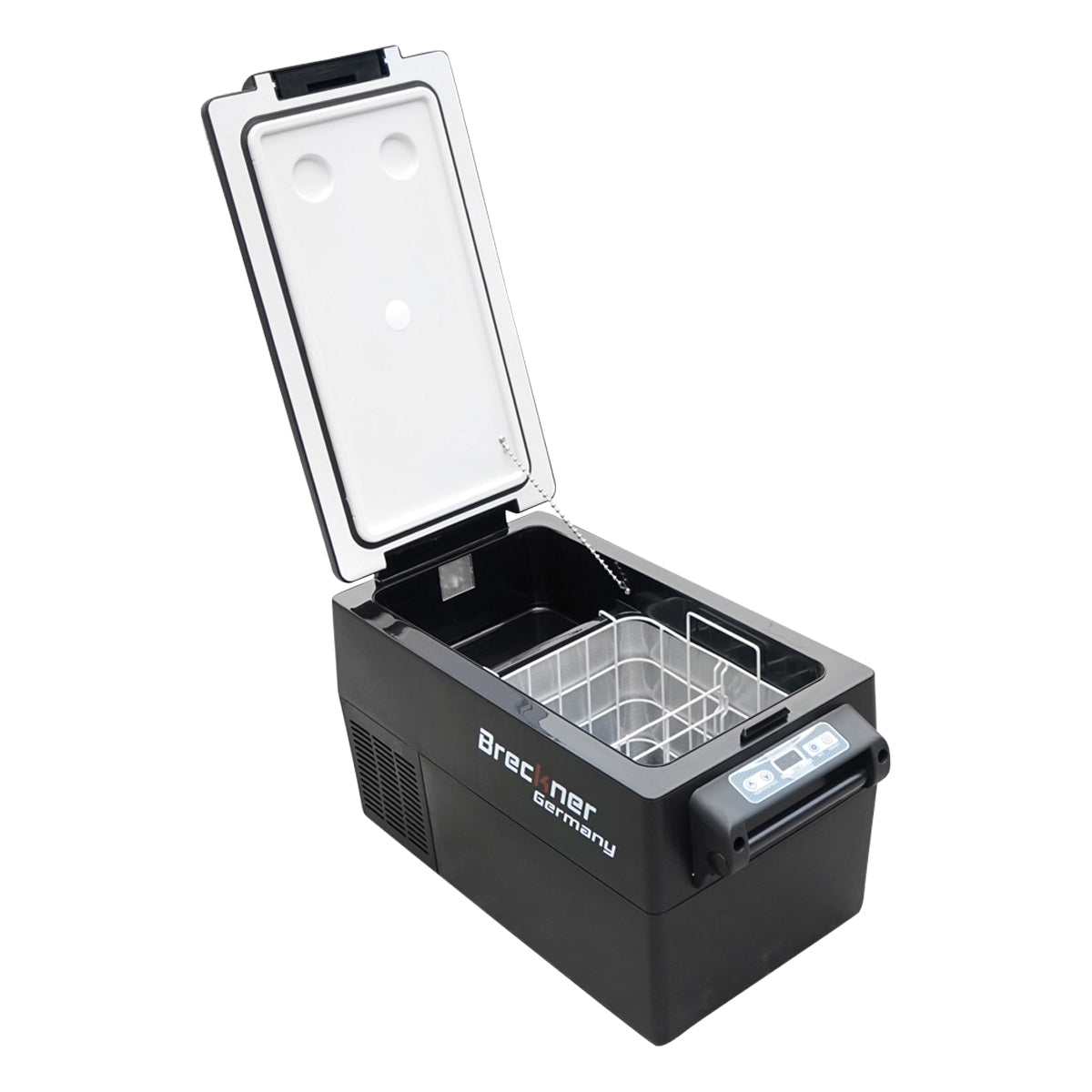 Autós hűtőszekrény, 32L, kompresszoros, 12–24V, 45W, hűtési tartomány: -18 °C – +10 °C, Breckner Germany