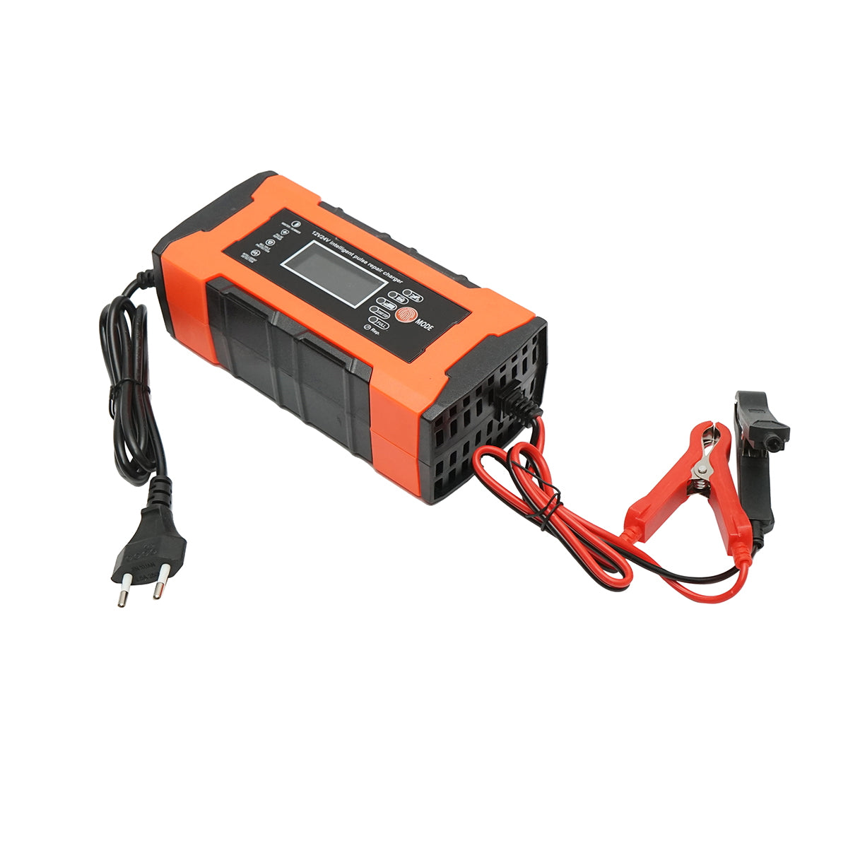 DIGITÁLIS AUTÓ/MOTOROS AKKUMULÁTORTÖLTŐ, BIKÁZÓ 12V/24V JAVÍTÁSI FUNKCIÓVAL