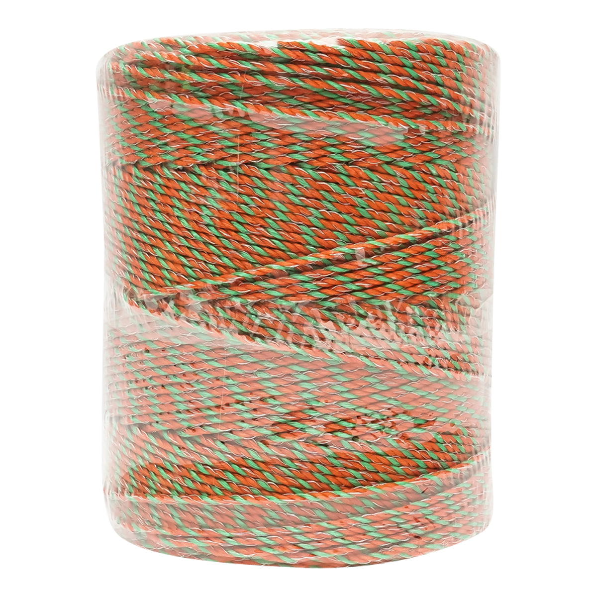 Elektromos kerítés dróttekercs, narancssárga-zöld, 3 mm átmérő, 3×0,2 mm rozsdamentes acél és 2×0,25 mm réz betéttel, 500 m, Breckner Germany