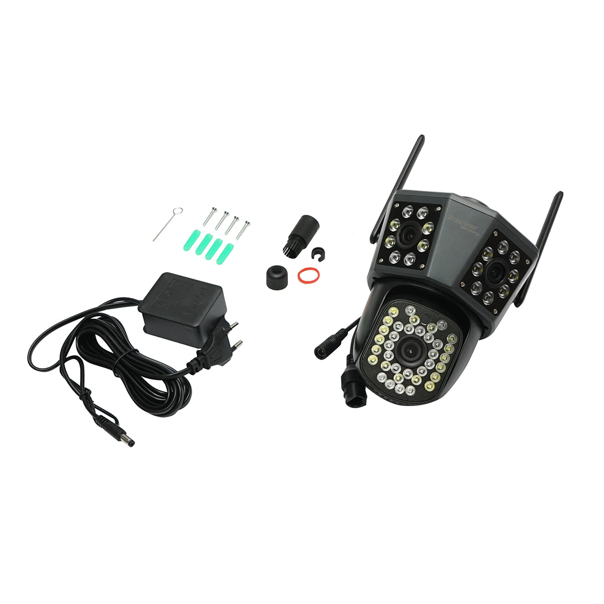 Felügyeleti kamera, 3 lencsével, 3 db 6 MP objektív, WIFI 2.4GHz, 360° forgás, PTZ, mozgásérzékelő, riasztás, emberi jelenlét felismerés, IPC360 Home alkalmazás