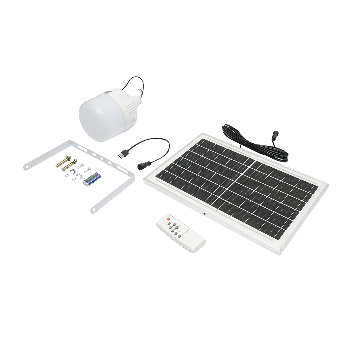 LED lámpa 100W, 6500K, 8W polikristályos napelemmel és IP20 távirányítóval Breckner Germany