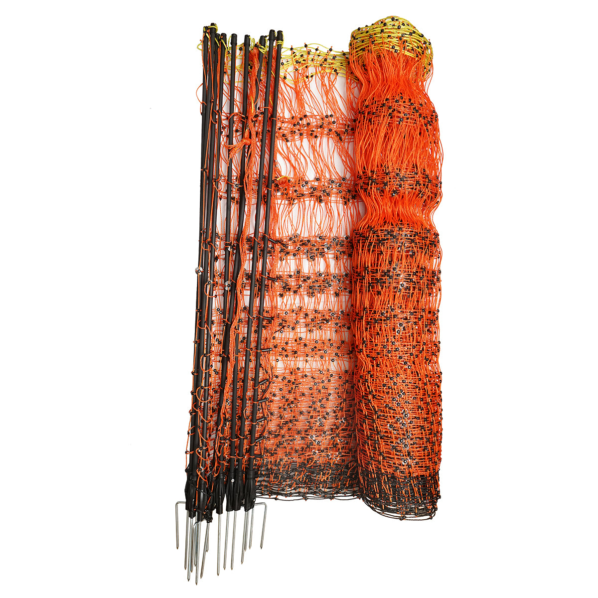 Elektromos kerítésháló, 120 cm × 30 m, dupla lábbal, ellenállás 0,2 Ohm/m, Breckner Germany