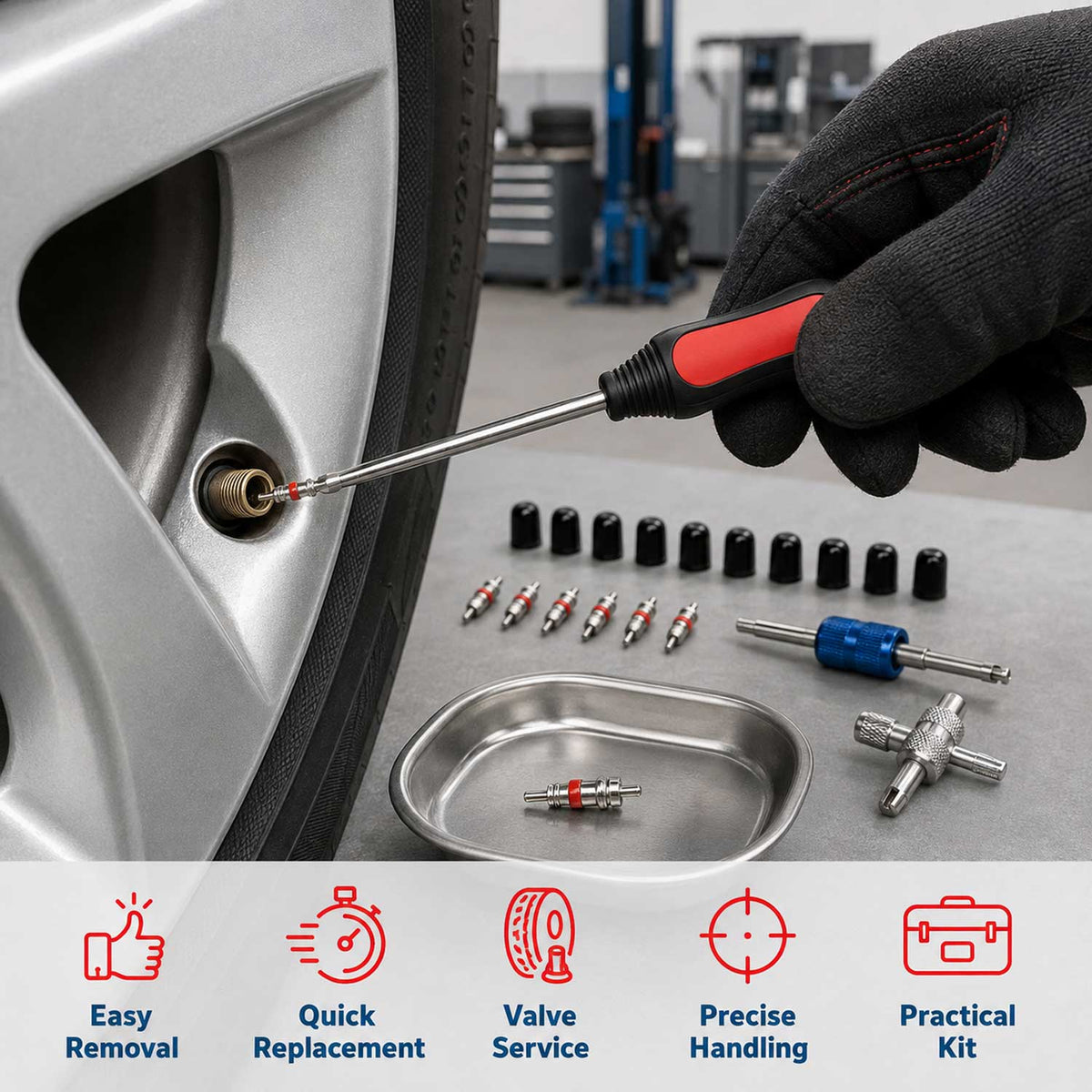 Feszítővas fogantyúval gumiabroncshoz 22 db GEBO TOOLS