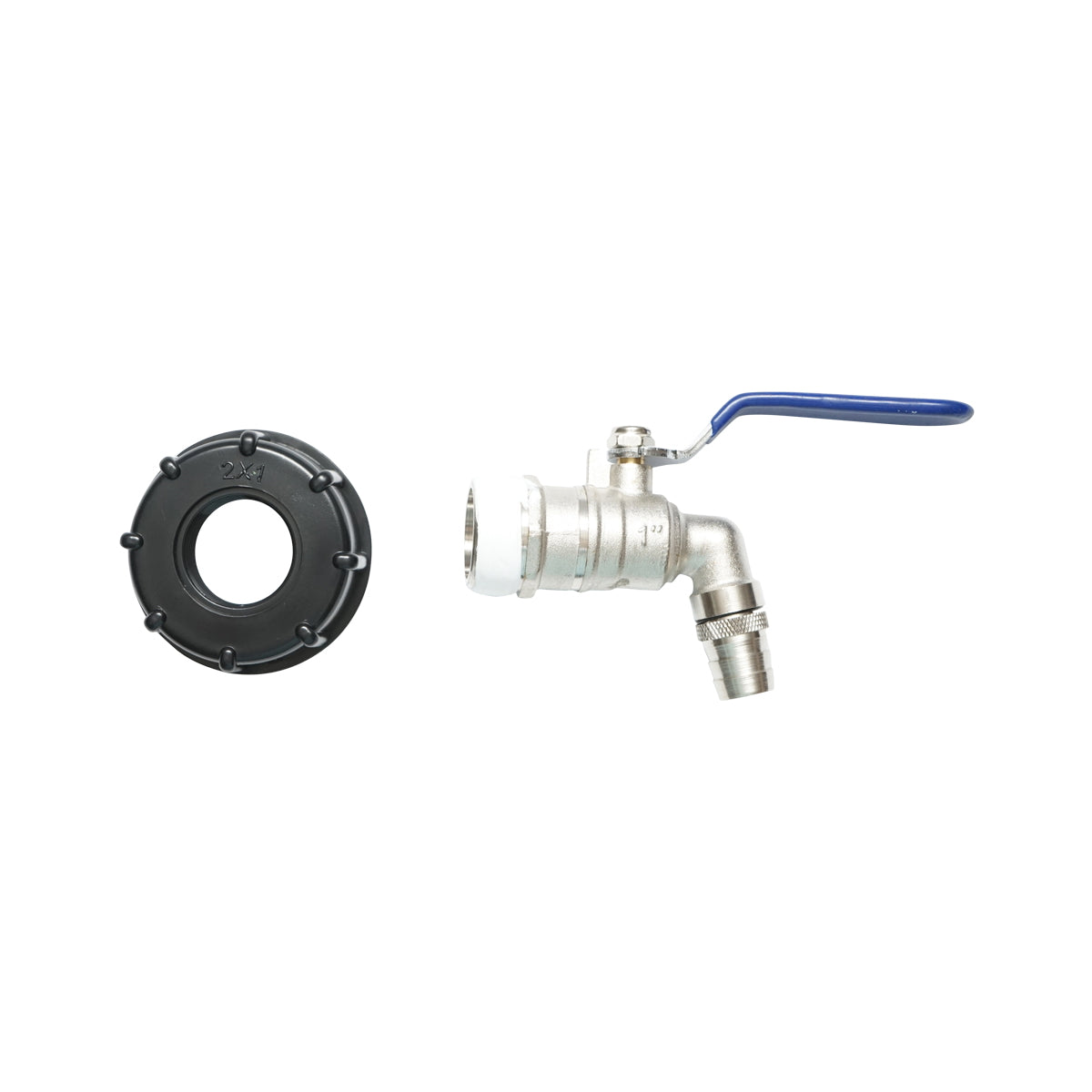 IBC tartály leeresztőcsap, 1", sárgaréz, 60 mm belső menettel