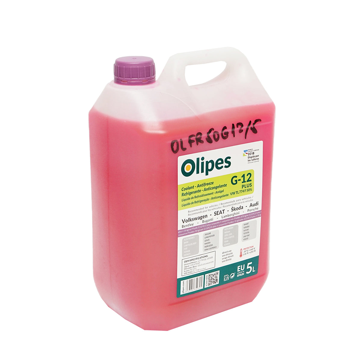 Organikus fagyálló Olipes G12 Plus, előkevert 50/50, -35 °C, 5L