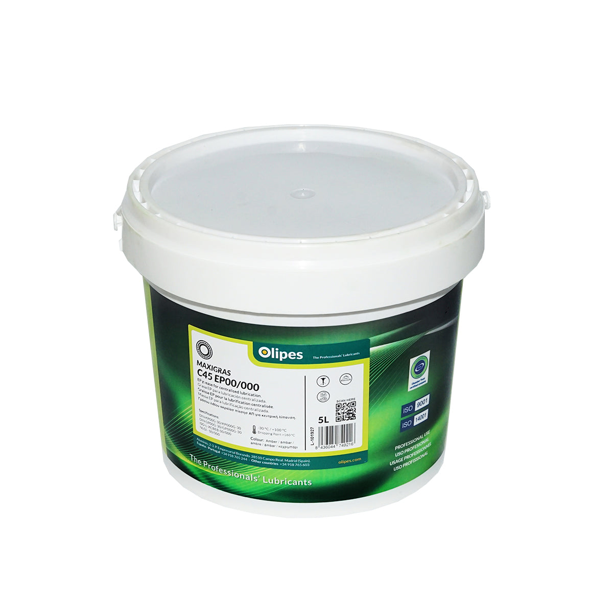 Olipes MAXIGRAS C45 EP00 lítium bázisú zsír, 5L, minden típusú csapágyhoz, NLGI 00/000