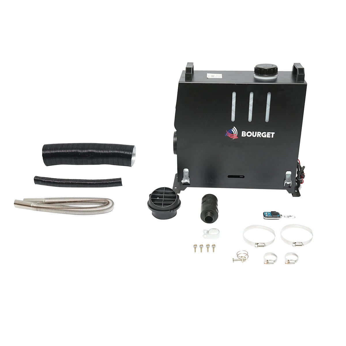 Állóhelyzeti fűtés, gazdaságos sirocou 12–24V, 5KW, LCD kijelzővel és távirányítóval, Bourget