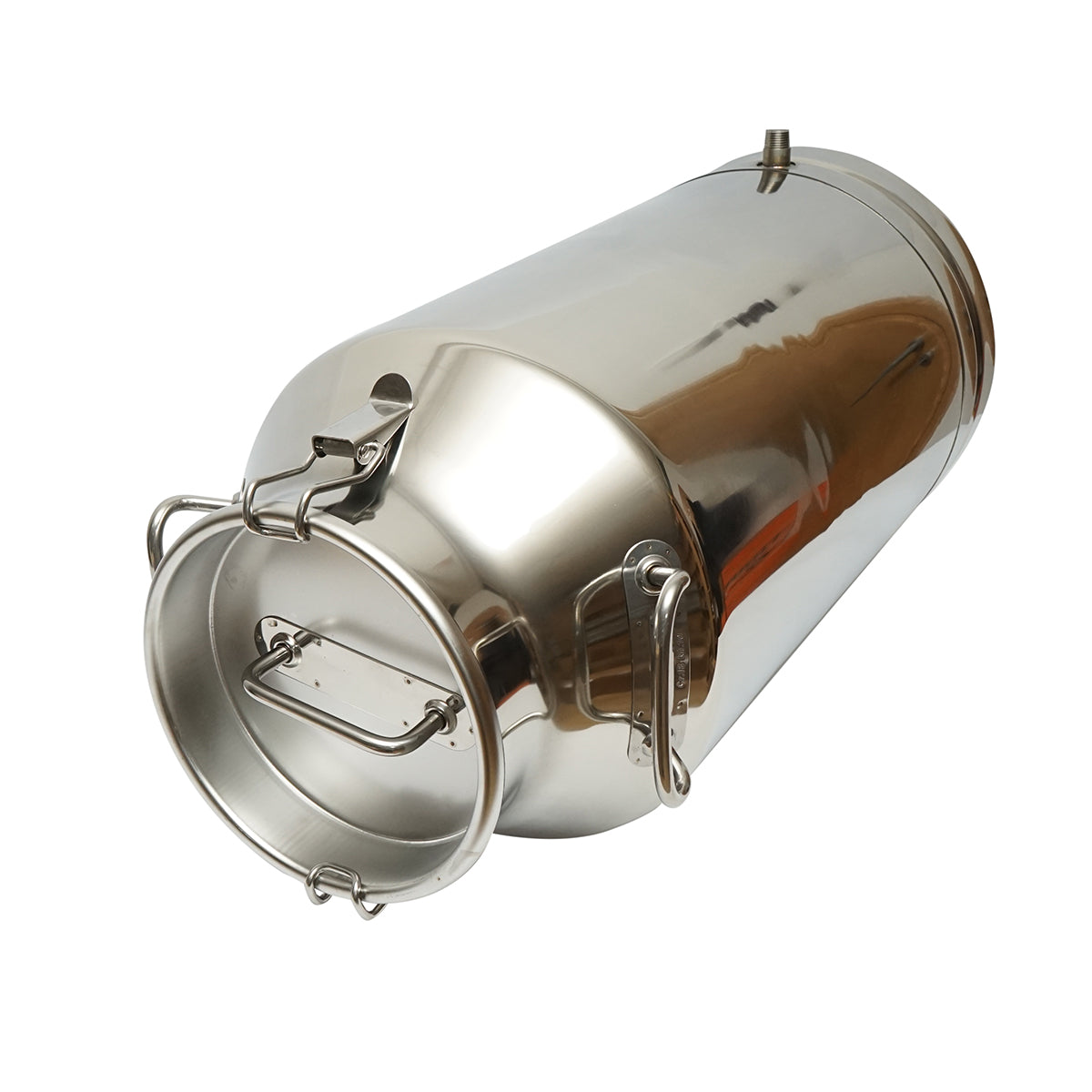 ROZSDAMENTES ACÉL TEJTARTÁLY FEDÉLLEL, 50 L, TEHÉNFEJŐ GÉPHEZ, BRECKNER GERMANY