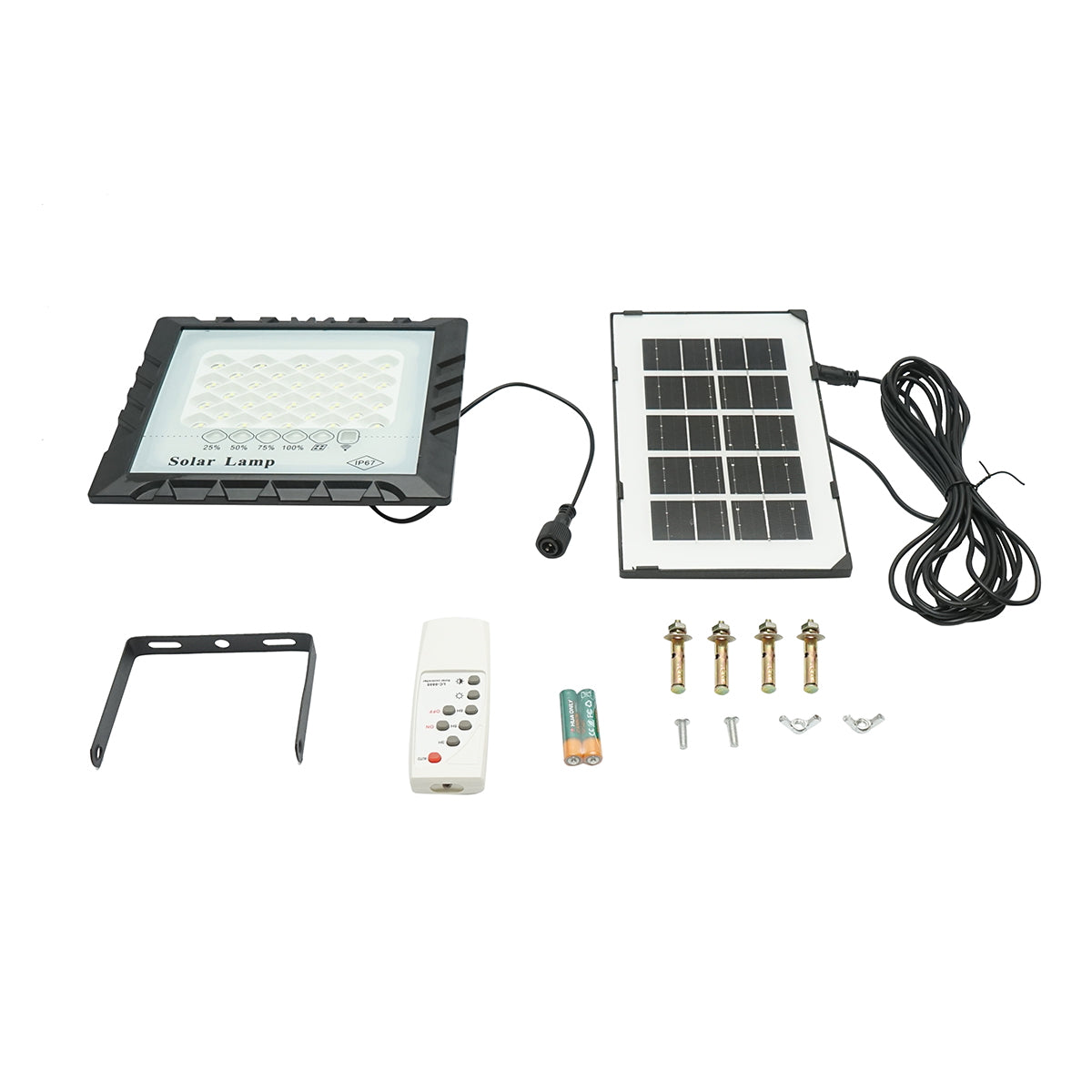 LED reflektor 25W, 3W napelemmel, 4000 mAh akkumulátorral és távirányítóval, IP67, Breckner Germany