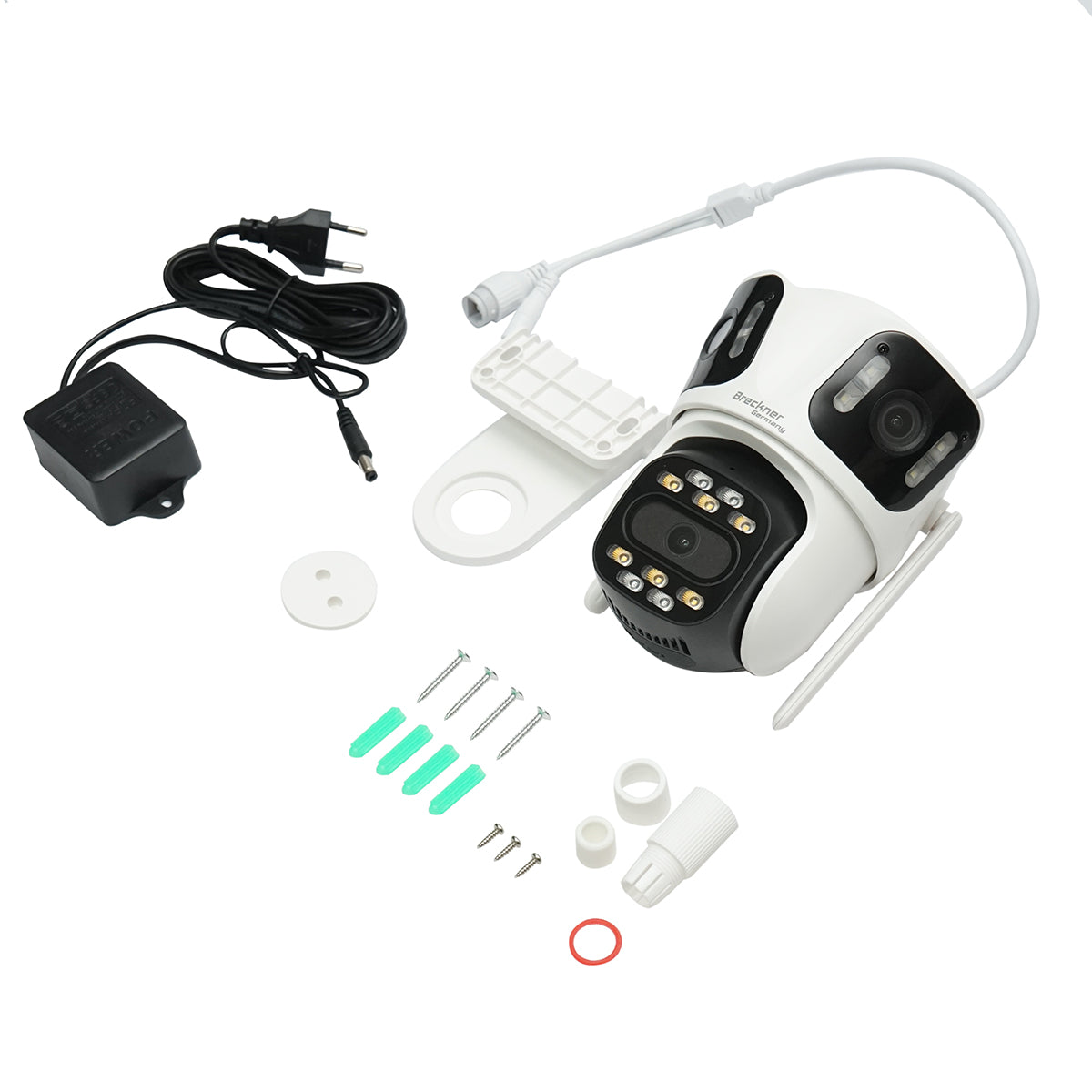 Felügyeleti kamera, 3 lencsével, 3 db 8 MP objektív, dupla CPU vezérlés, P2P WIFI 2.4G, PTZ, mozgásérzékelő, riasztás, éjjellátás, AI emberi jelenlét felismerés, iCSee alkalmazás