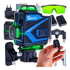 360 fokos 4d lézeres szintező 2 akkumulátorral GEKO
