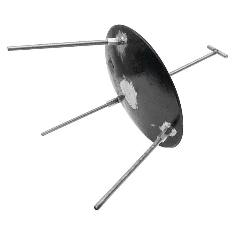 Egyszerű grilltárcsa acélból, 3 lábbal és fogantyúval, 46 cm, UTB logóval