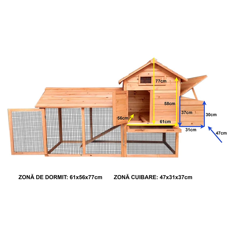 Fából készült ketrec baromfi számára 2040x760x11606060mm