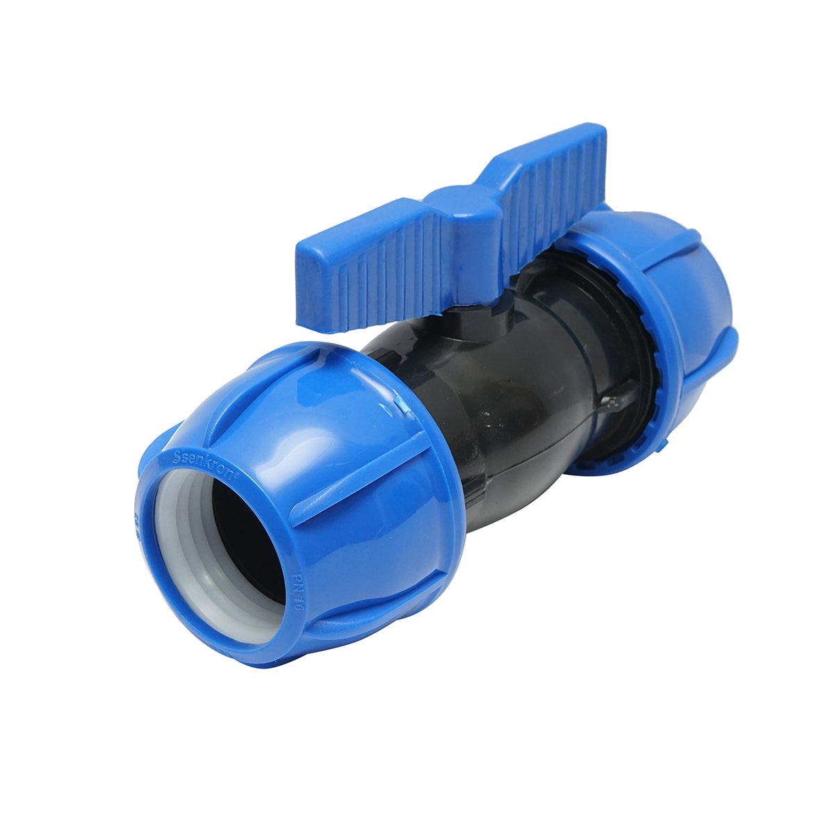 Gömbcsapos kompressziós csatlakozó, D63x63 mm, PN10, Poelsan