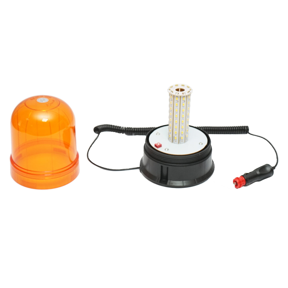 LED villogó, 12–24V, 3 funkcióval, mágneses talppal, IP65