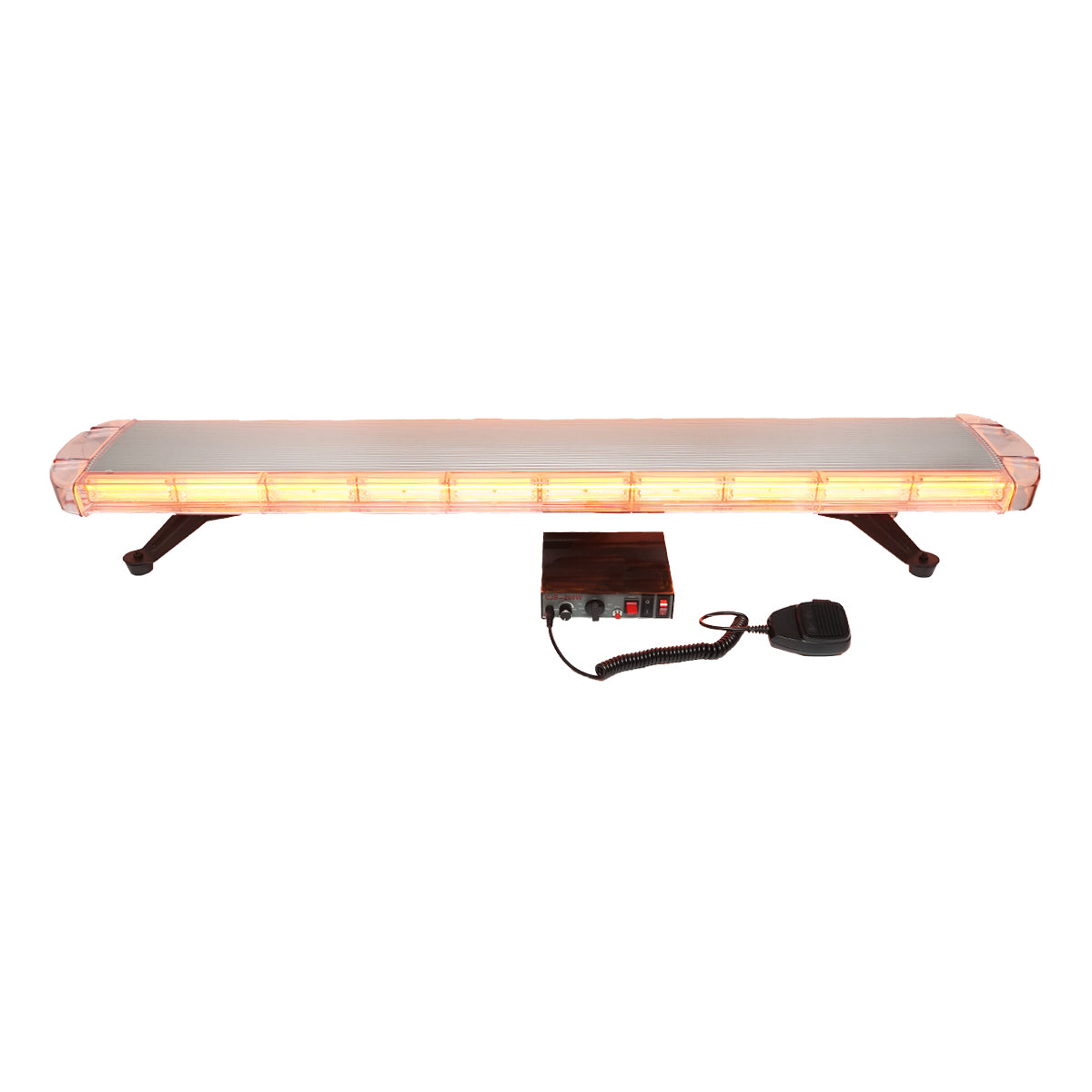 Fényhíd, villogó lámpasor, 12V, 22 db sárga fényű modul, beépített hangjelzéssel, méret: 1180x210x68 mm, Breckner Germany