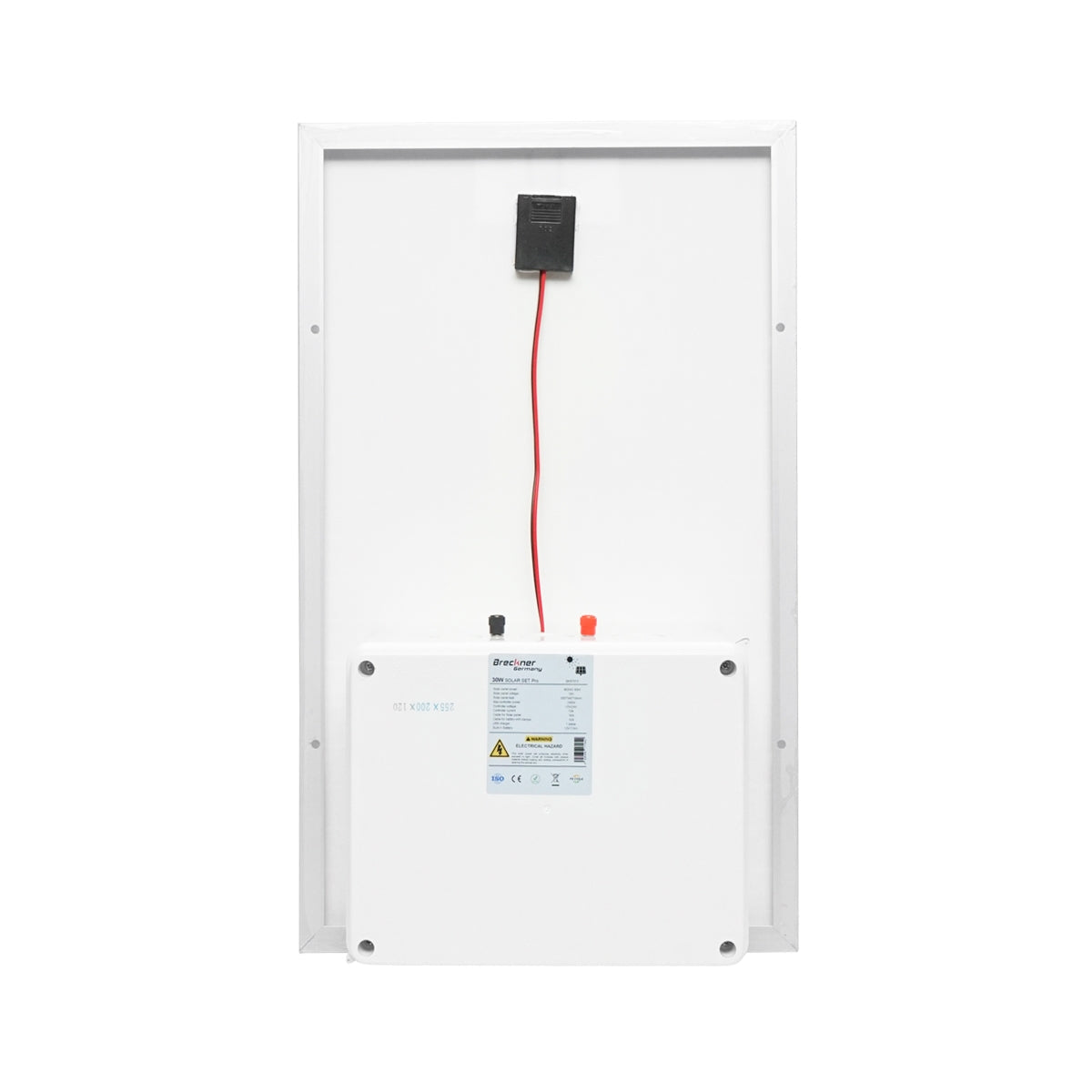 Napelem 30W 560x350x135mm 12V/17Ah akkumulátorral, 12-24V/10Ah szabályozóval és 2x USB porttal Breckner Germany