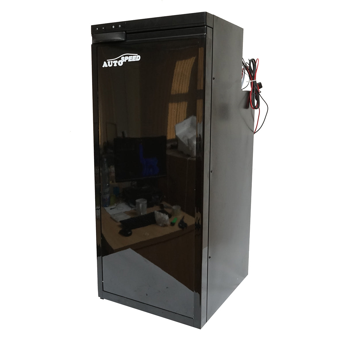 Autós hűtőszekrény kompresszorral, 80W, 92.9L kapacitás, 12–24–220V tápfeszültség, LCD kijelző, 418x504x975 mm, CR90 AUTOSPEED